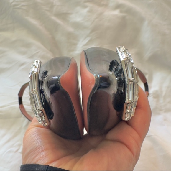 Amina Muaddi Camelia Crystal Halter Slingback mules 38 - Picture 6 of 7